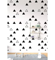 Üçgen Duvar Sticker, Bebek Ve Çocuk Odası Dekoratif Duvar Çıkartması 172 Adet 3-3,5cm Siyah