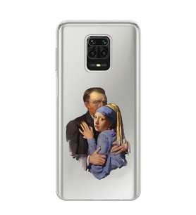 Redmi Note 9 Pro / 9s Uyumlu Van Gogh & İnci Küpeli Kız Tasarımlı Şeffaf Telefon Kılıfı