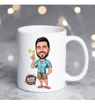 Kişiye Özel Karikatürlü Tatil Yapan Erkek Kupa Bardak