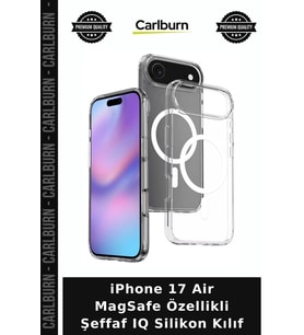 iPhone 17 Air MagSafe Özellikli Şeffaf IQ Silikon Kılıf Cihaz Kabı Cep Aksesuarı Mobil Koruma