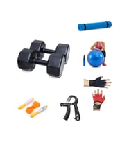 Ps Spor 7 kg Dambıl x 2 Adet = 14 kg  5 Çeşit Plastes ve Egzersiz Seti