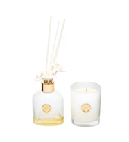 130 ml Beyaz Cam Şişe White Jasmine Oda Kokusu ve Kokulu Vegan Mum Seti
