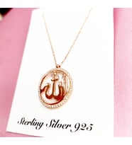 Allah Yazılı Gümüş Rose Kolye