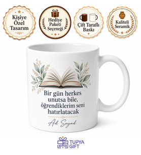 Öğretmenler Günü Hediyelik Kupa Bardak Özel Tasarım Porselen Hediye