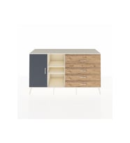 Kronos Konsol 4 Raflı 4 Çekmeceli Tek Kapaklı  176x59x99 Aytaşı-Antrasit/Çam