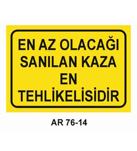 İŞ GÜVENLİĞİ UYARI LEVHASI 1 ADET PVC 21 X 29CM