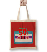 50s Vintage Retro Design    Slogan Style Art- Tv Kid Movies Bez Çanta Uzun Saplı