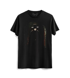V For Vendetta Baskılı Siyah Tshirt