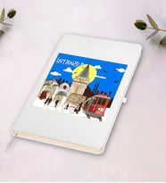 Taksim Tasarımlı Beyaz Defter