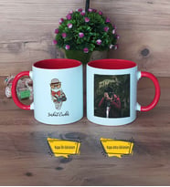 Baykuş Kupa Bardak Kırmızı Fotoğraflı