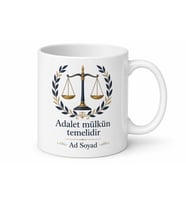 Adalet Temalı Baskılı Porselen Kupa Bardak Hediye Kişiye Özel Tasarım