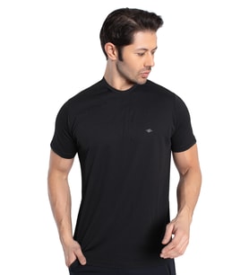 Crozwise 7134-10 Waffle Bisiklet Yaka Erkek Petek Dokuma T-Shirt SİYAH