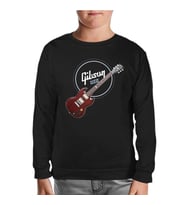 Gitar - Gibson - USA Siyah Çocuk Sweatshirt