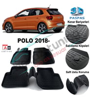 Volkswagen Polo Havuzlu 3D Paspas Niken Siyah 2018 Sonrası