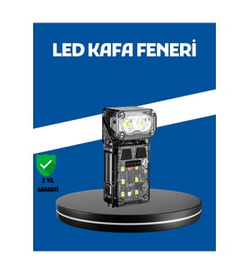 Şarjlı LED Kafa Lambası Manyetik Klipsli El Sensörlü Çok Fonksiyonlu