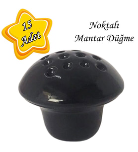 15 Adet Siyah Noktalı Mantar Düğme Kulp Mobilya Çekmece Dolap Kapak Kulbu Metal Kulp Aksesuarları Vidalı