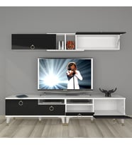 Decoraktiv Eko 5220 Mdf Gold Tv Ünitesi Tv Sehpası (Siyah - Beyaz)