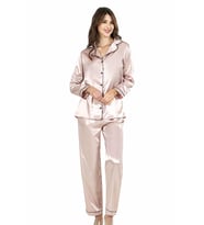 Ahu Pudra İkili Saten Gecelik Pijama Takımı 7647