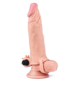 River World 18,5 cm Uzunluğunda 5 cm Dolgusu Olan Realistik Uzatılabilen Titreşimli Pe nis Kılfı
