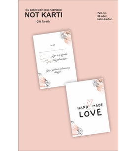 Bu Paket Senin için Not Hediye Kartı 7x8 cm 36 adet Karton