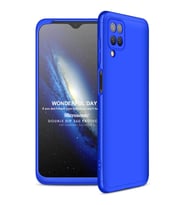 Microsonic Samsung Galaxy A12 Kılıf Double Dip 360 Protective Mavi