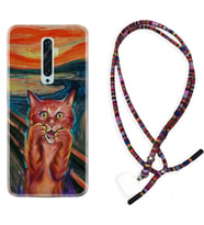 Oppo Reno 2Z 4 Lite 4 Pro 5 6 7 A31 Kılıf Boyun Asklı Rasta Silikon Tablo Cat 1788