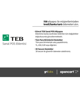 OpenCart - TEB Sanal POS Modülü