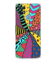 PrintiFy Oppo A15S Uyumlu Retro Color 4 Baskılı Şeffaf Köşe Korumalı Antişok Kılıf