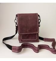 A Leather Mor El Yapımı Hakiki Deri Askılı Kadın Küçük Telefon Omuz Çantası
