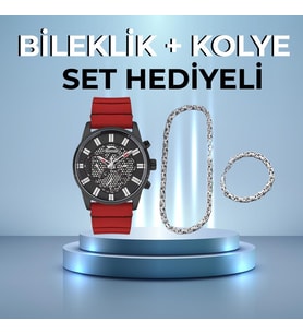 Slazenger SL.09.1939.2.03 Quartz Silikon Kırmızı 46 mm Erkek Kol Saati