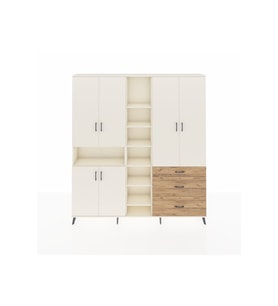 Arges Dolap 13 Raflı 3 Çekmeceli 6 Kapaklı 220x30x243 Aytaşı-Aytaşı/Çam