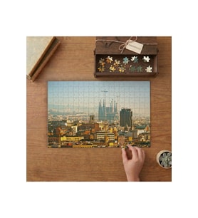 Barcelona Şehir Manzarası Tasarımı 240 parça Ahşap Puzzle Ahşap Kutuda MP01240