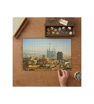 Barcelona Şehir Manzarası Tasarımı 240 parça Ahşap Puzzle Ahşap Kutuda MP01240