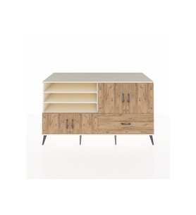 Kronos Konsol 5 Raflı Tek Çekmeceli 4 Kapaklı 176x59x99 Aytaşı-Çam