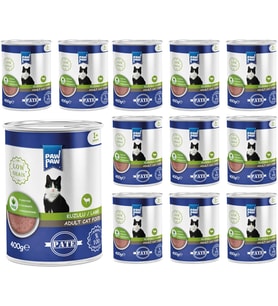 Yetişkin Kedi Kuzulu Pate 400 Gr x 12 Adet