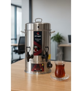40 Bardak Çelik Çay Otomatı & Çay Makinesi - Semaver Açık rezistans