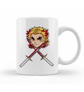 Rengoku Demon Slayer Kupa Bardak Porselen