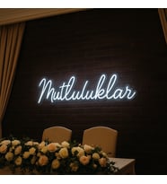 Mutluluklar yazılı neon tabela 60 x 30