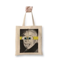 Einstein Komik Beyaz Bez Çanta Uzun Saplı Alışveriş Çantası Plaj Çantası