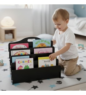Simux Carry Montessori Uyumlu- Ahşap Demonte Çocuk Kitaplığı – Doğal, Taşınabilir Kitaplık