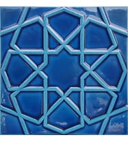 Armada Çini 20x20 Cm Rölyefli Kobalt Selçuklu Yıldızı Deseni Çini Karo