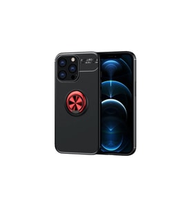 Apple İphone 13 Pro Max Kılıf Range Yüzüklü Silikon - Siyah-kırmızı