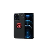 Apple İphone 13 Pro Max Kılıf Range Yüzüklü Silikon - Siyah-kırmızı