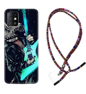 INFINIX Hot 8 9 10 11S Hot 10 Play 10T Kılıf Boyun Asklı Rasta Silikon Dog Guitar 1789