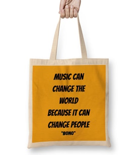 Bono Quotes Gift Bez Çanta Uzun Saplı