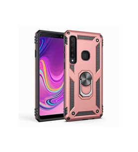 Samsung Galaxy A9 2018 Uyumlu Kılıf Zore Vega Kapak (Rose Gold Altın)