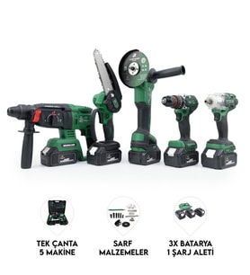 CHELİKBEİ Beşli Set HT350 (Budama Testeresi 10mm Ç.Mandren+S.Sıkma+Ş.Spral+Ş.Hlti)