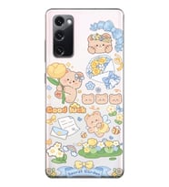 Samsung Galaxy S20 FE Uyumlu Küçük Sevimli Ayıcıklar Desenli Şeffaf Telefon Kılıfı