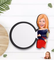 BK Gift Kişiye Özel Kadın Karikatürlü Ahşap Bardak Altlığı-12