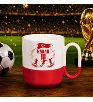BK Gift Kişiye Özel Türkiye Taraftar Temalı 2026 Dünya Kupası Tasarımlı Kırmızı Joyful Kupa Bardak -6, Tek Yürek Milli Takım Ruhu
